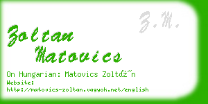 zoltan matovics business card